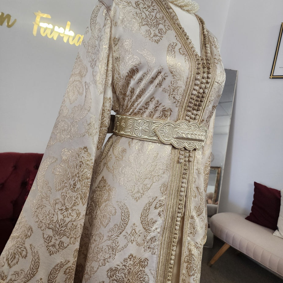 Caftan Elhaj Omar – Ivory & Gold, Maison Farhat