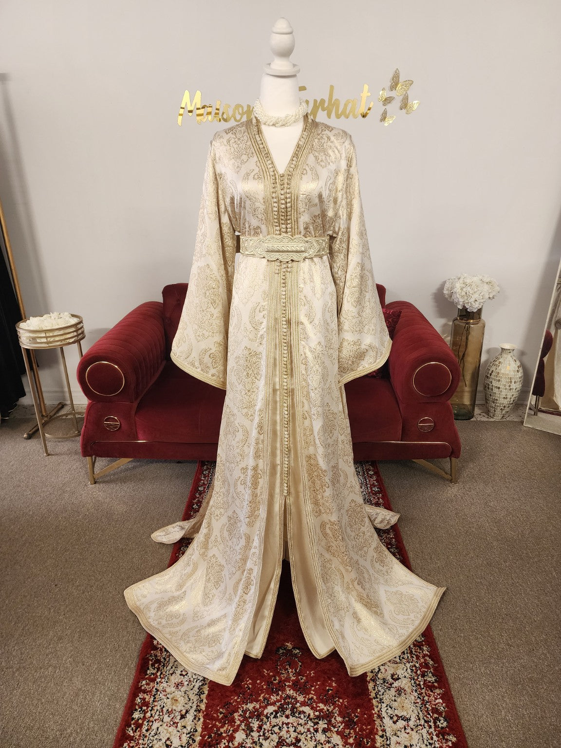 Caftan Elhaj Omar – Ivory & Gold, Maison Farhat