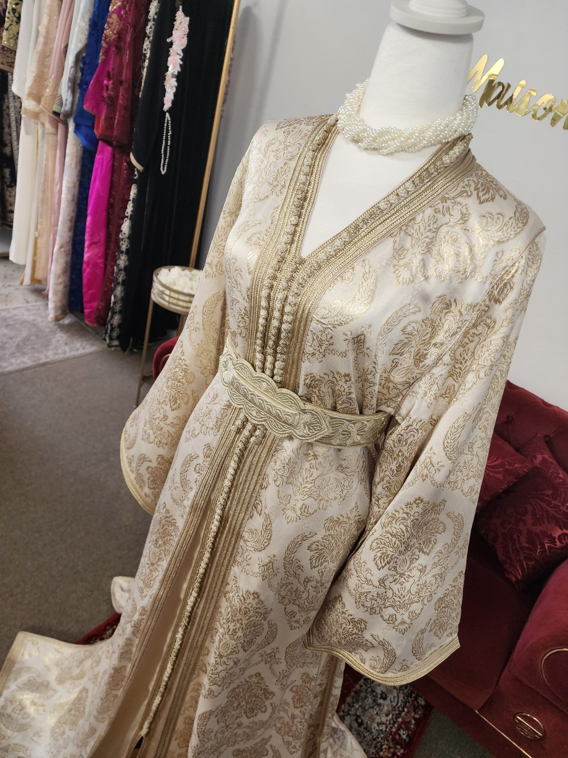 Caftan Elhaj Omar – Ivory & Gold, Maison Farhat
