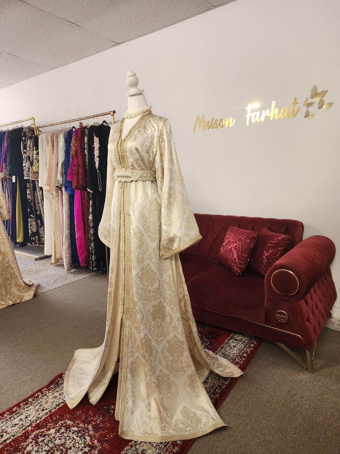 Caftan Elhaj Omar – Ivory & Gold, Maison Farhat