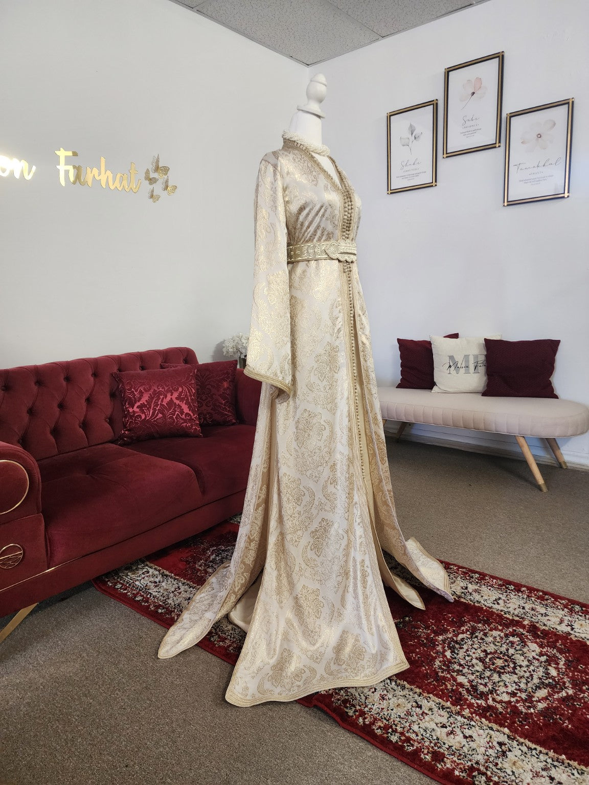 Caftan Elhaj Omar – Ivory & Gold, Maison Farhat