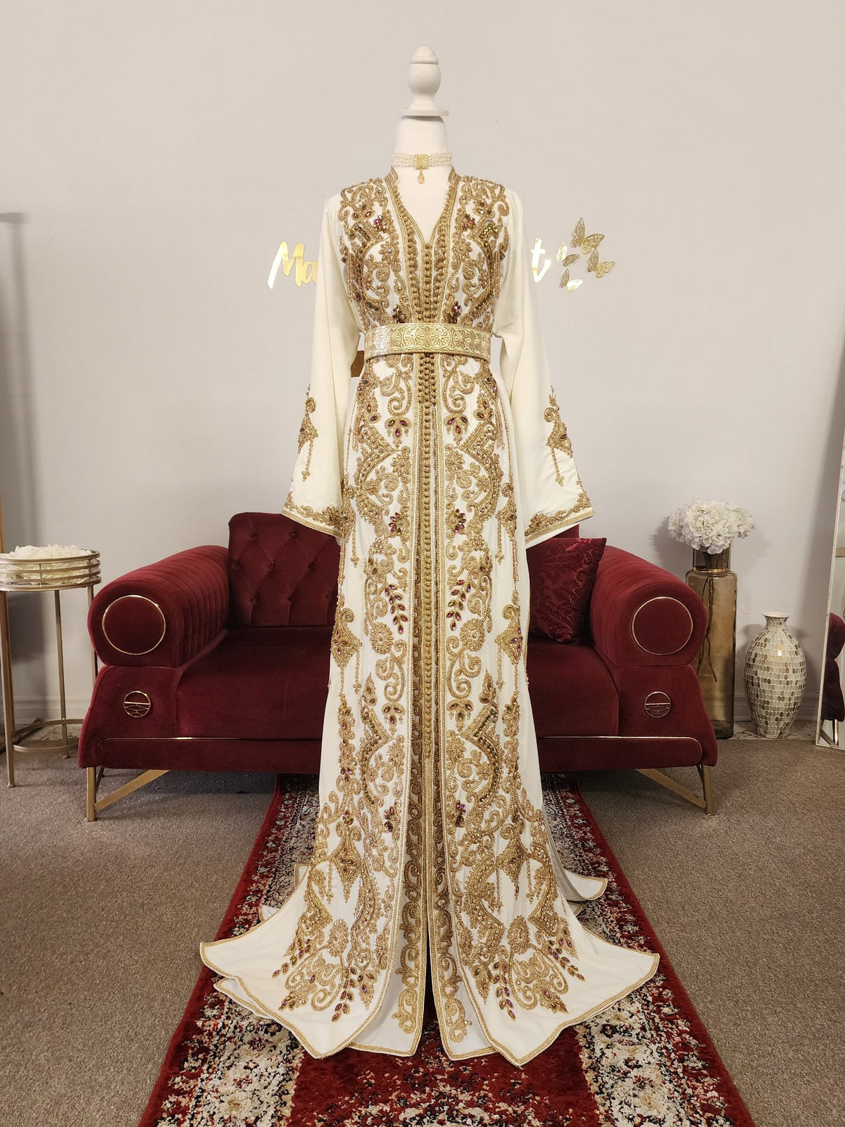 Tekchita fes - white & gold