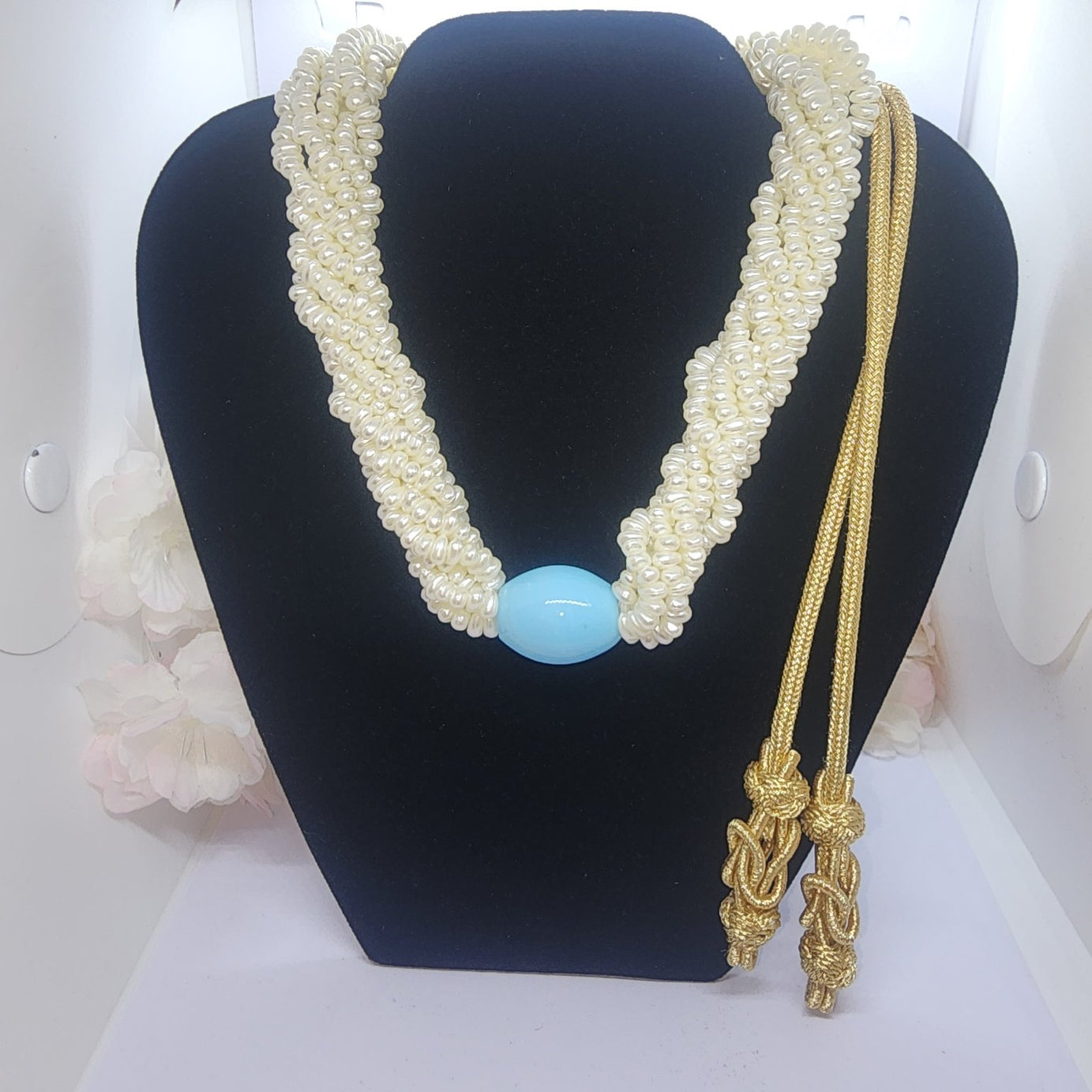 white pearl twisted necklace blue stone2 dearborn maison farhat